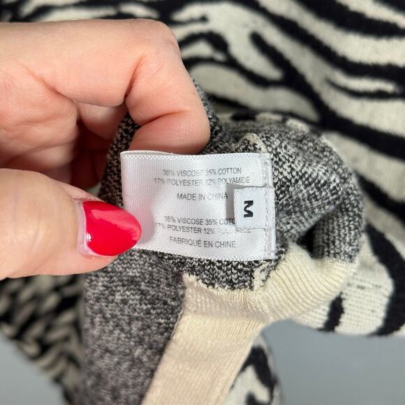 Proenza Schouler White Label Sleeveless Knit Zebra Leopard Midi Dress Womens M - Picture 9 of 10